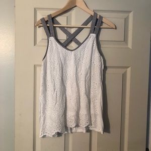 Grey and white tank top